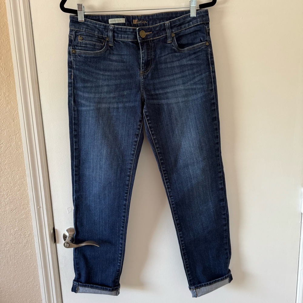 Kut from the Kloth Catherine Boyfriend Jeans Straight Leg Mid Rise Denim Sz 8 - Picture 2 of 16